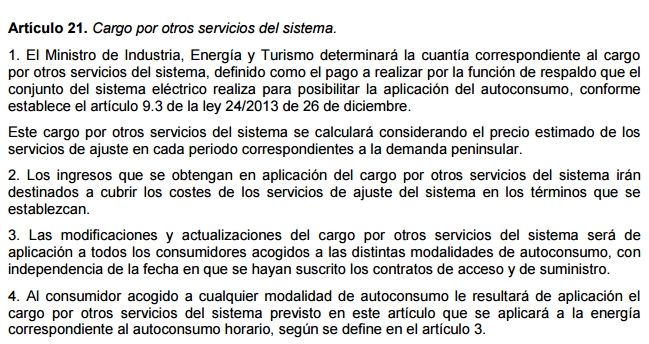 peaje respaldo otros servicios sistema