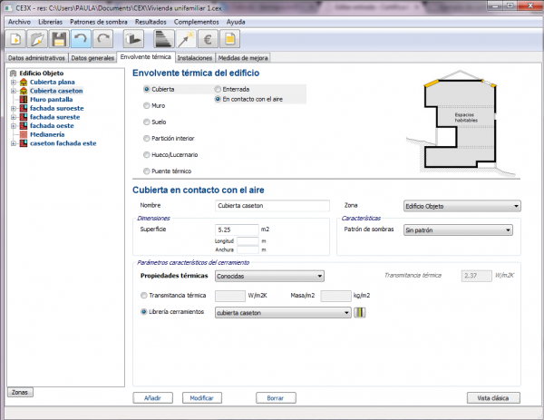 CE3X Configuración casetón