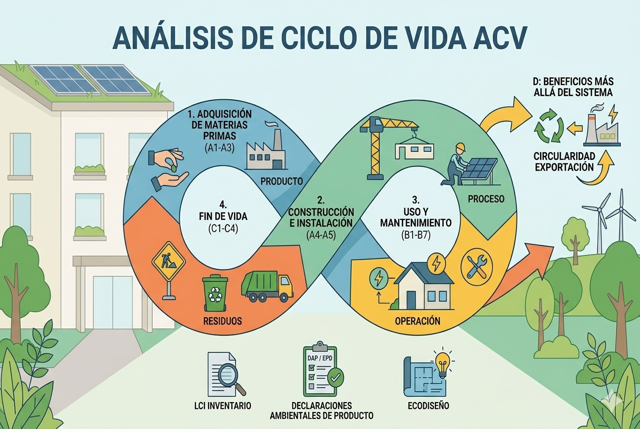 Analisis de ciclo de vida estapas materiales sostenibles