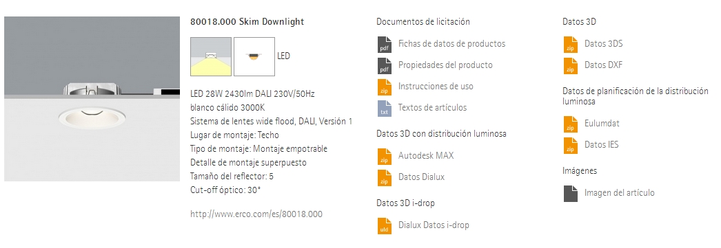 downlight iluminación eficiente LED