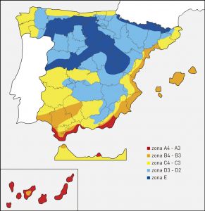 zona climatica invierno españa