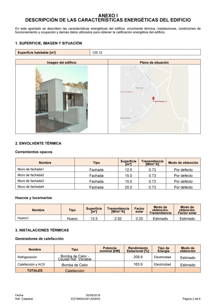 anexo I certificado energetico contenido minimo envolvente