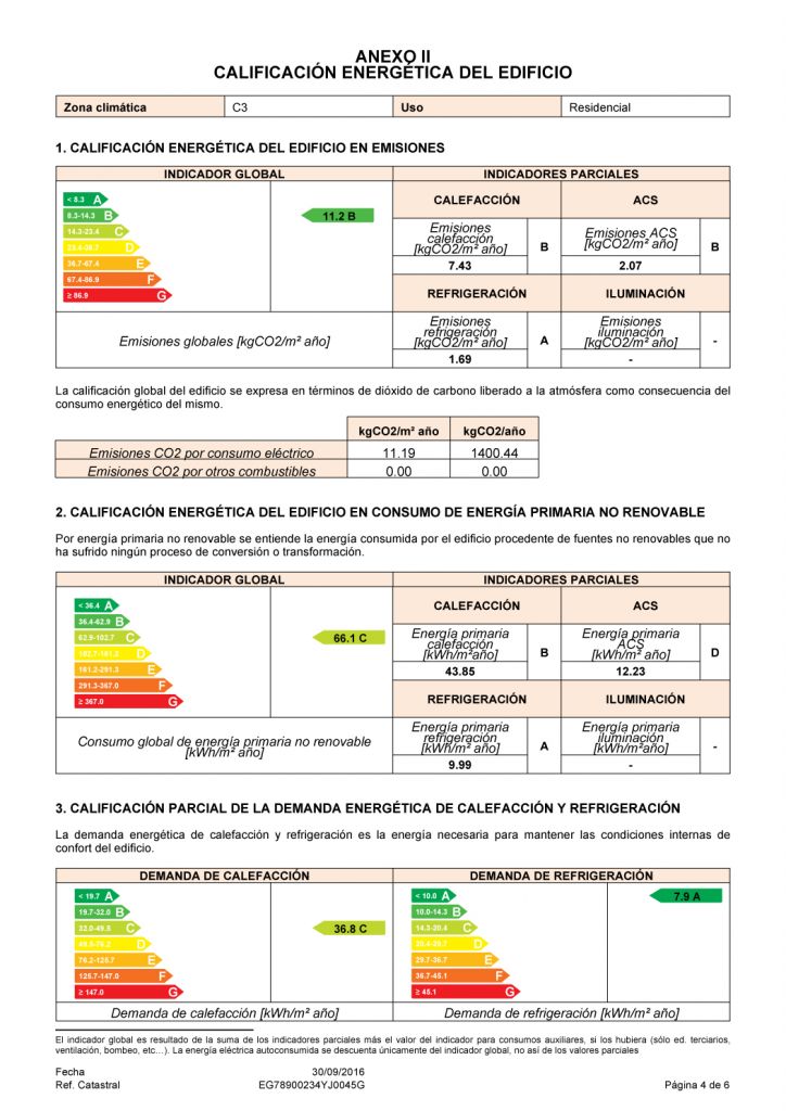 calificacion energetica obtenida anexo III certificado energetico