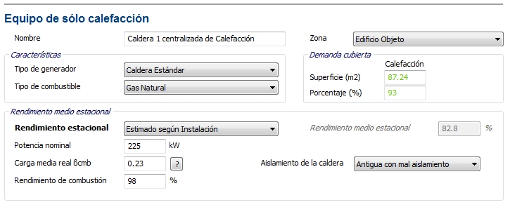caldera centralizada demanda calefaccion cubierta