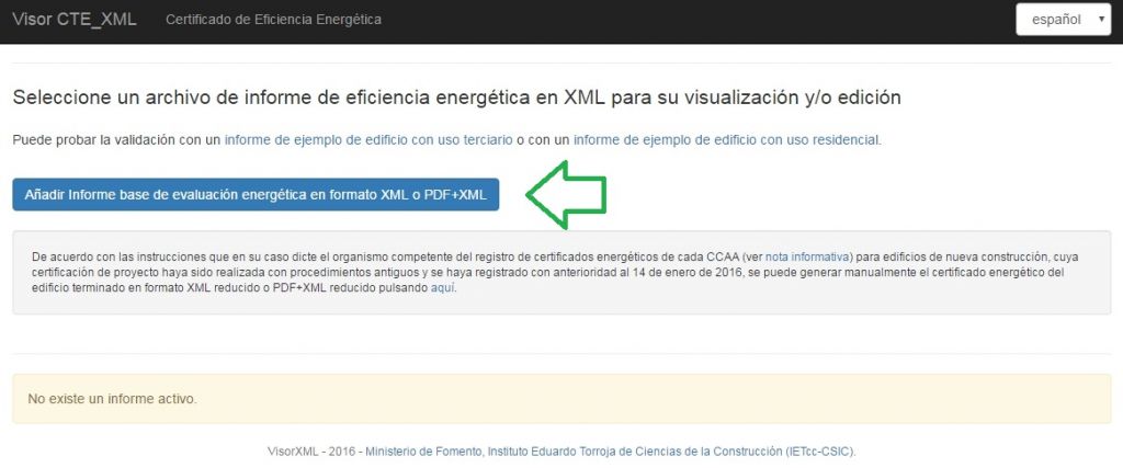 Visor XTE XML certificado eficiencia energética DB HE 2013