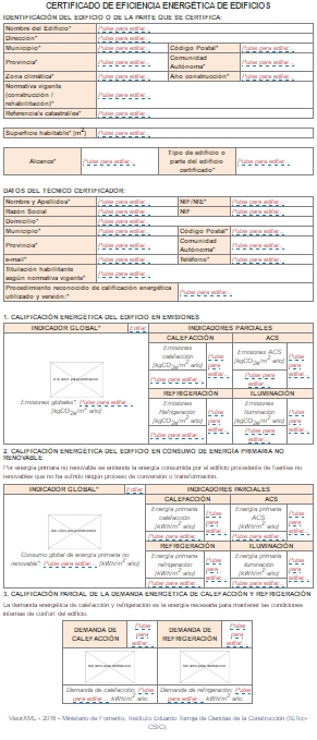 Visor CTE XML certificado eficiencia energética edificio terminado