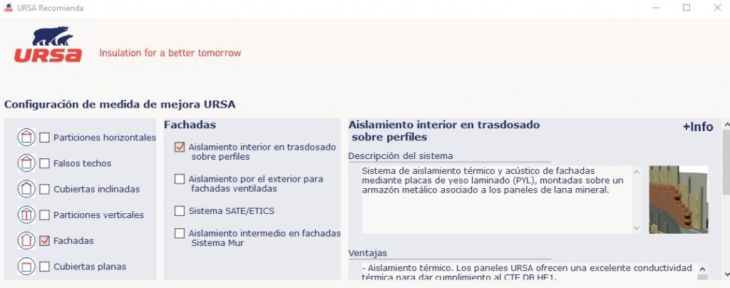 complemento de CE3X aislamiento por el interior