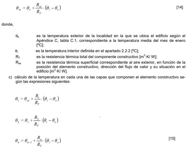 riesgo de condensaciones distribucion de temperaturas