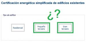 certificado energetico de una nave industrial pequeño gran terciario