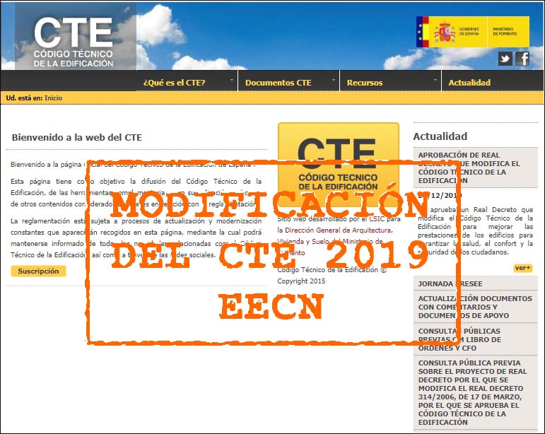 aprobacion modificación del CTE actualidad 2019