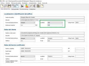 Zona climatica del CTE datos administrativos Biel