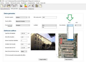 Zona climatica del CTE datos generales editable Biel