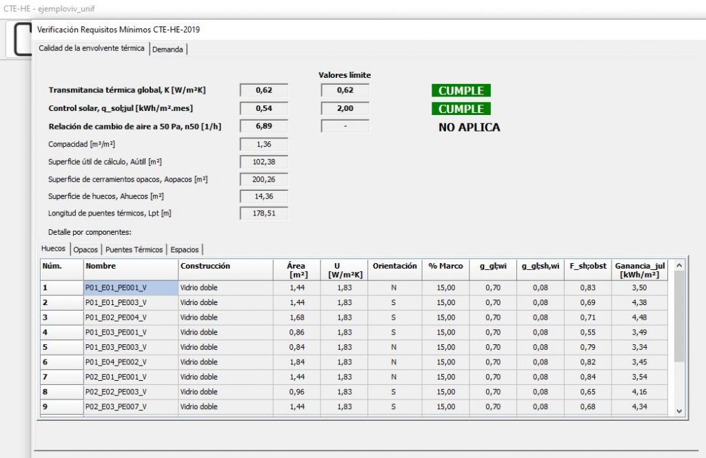 HULC 2019 Cumplimiento DB HE1 resultados