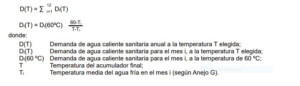 demanda de ACS del nuevo HE temperatura distinta a 60 grados