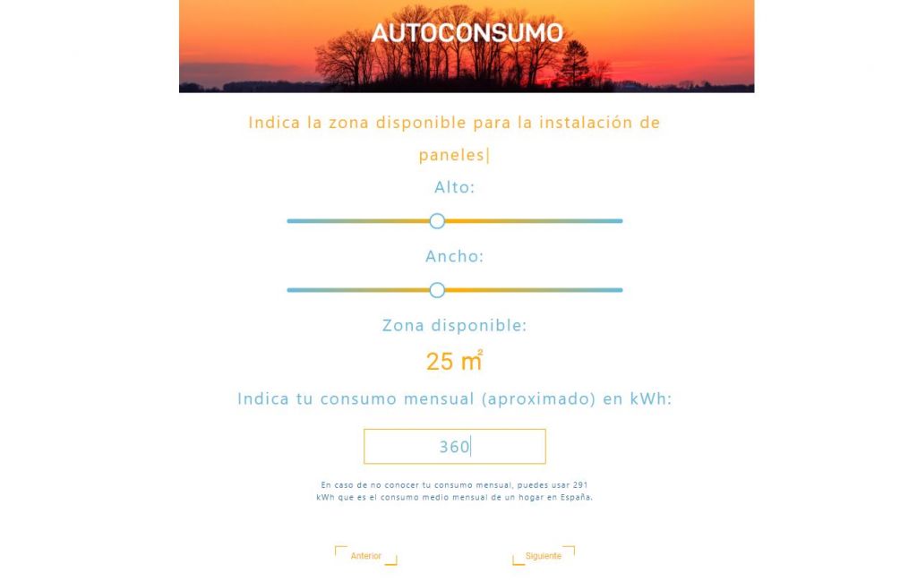 calculadora solar de autoconsumo fotovoltaico consumo