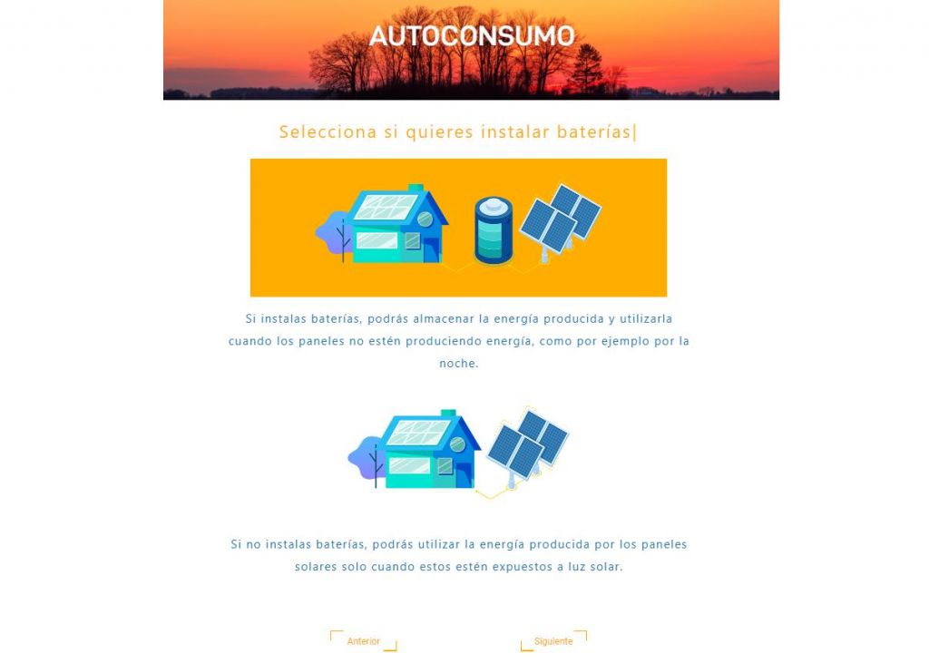 calculadora solar de autoconsumo fotovoltaico baterias