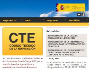 modificacion del CTE RD 450 2022 de 14 de junio