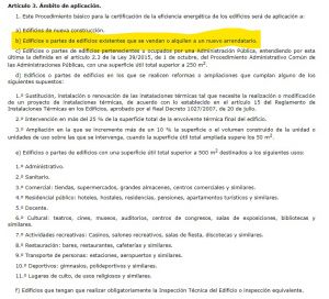 encargo del certificado energetico obligatorio por ley